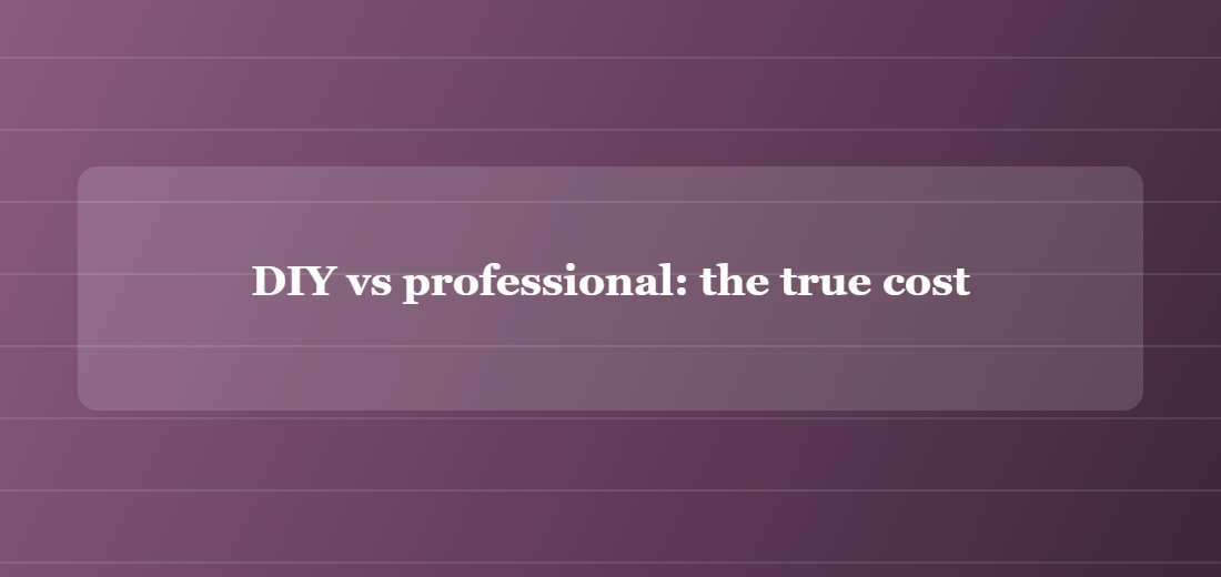 Illustration titled: DIY vs professional: the true cost