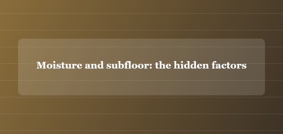 Illustration titled: Moisture and subfloor: the hidden factors