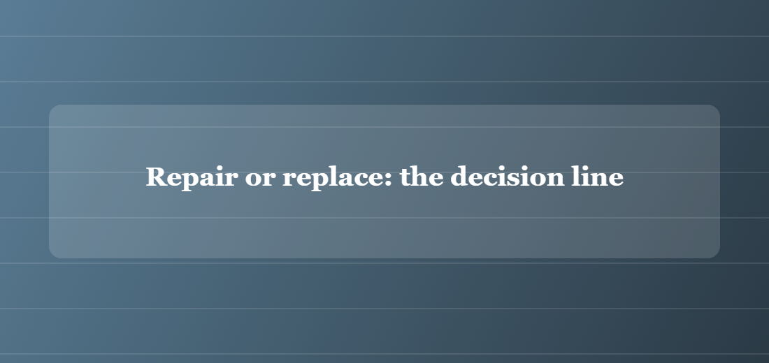 Illustration titled: Repair or replace: the decision line
